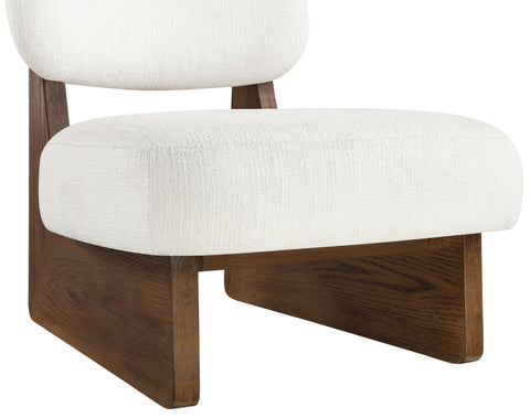 Marlow Cream Linen Textured Fabric Upholstered Accent Chair, 1 Piece (Style 2)