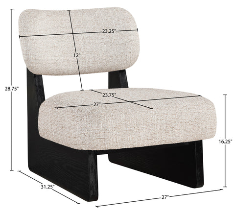 Marlow Beige Linen Textured Fabric Upholstered Accent Chair, 1 Piece (Style 3)