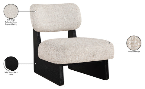 Marlow Beige Linen Textured Fabric Upholstered Accent Chair, 1 Piece (Style 3)