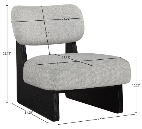 Marlow Grey Linen Textured Fabric Upholstered Accent Chair, 1 Piece