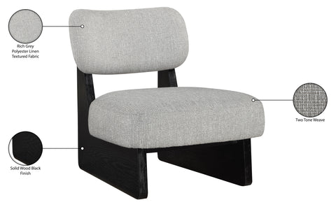 Marlow Grey Linen Textured Fabric Upholstered Accent Chair, 1 Piece