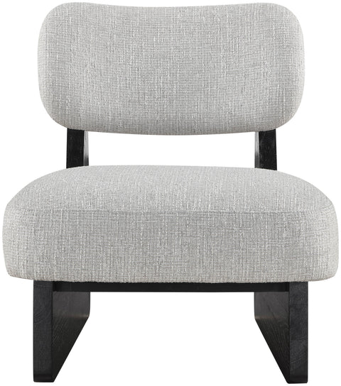 Marlow Grey Linen Textured Fabric Upholstered Accent Chair, 1 Piece
