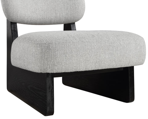 Marlow Grey Linen Textured Fabric Upholstered Accent Chair, 1 Piece