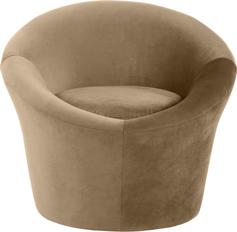 Yara Beige Velvet Upholstered Accent Chair, 1 Piece