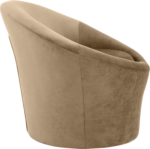 Yara Beige Velvet Upholstered Accent Chair, 1 Piece