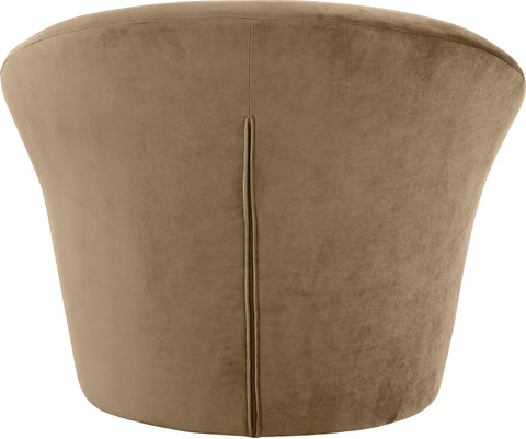 Yara Beige Velvet Upholstered Accent Chair, 1 Piece