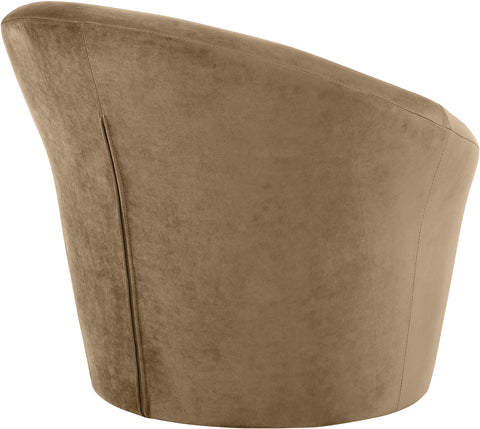 Yara Beige Velvet Upholstered Accent Chair, 1 Piece