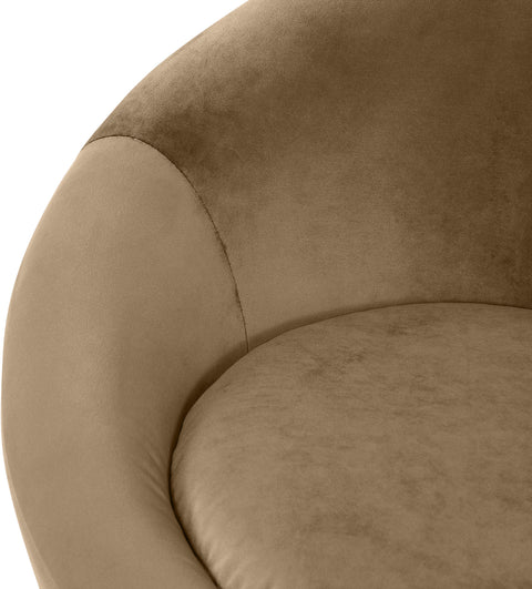 Yara Beige Velvet Upholstered Accent Chair, 1 Piece