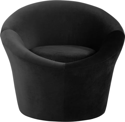 Yara Black Velvet Upholstered Accent Chair, 1 Piece