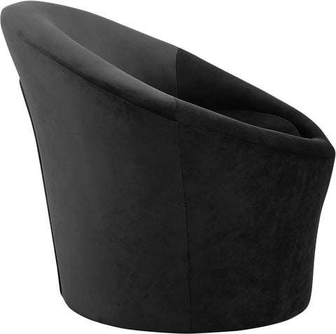 Yara Black Velvet Upholstered Accent Chair, 1 Piece