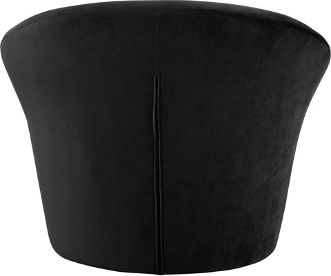 Yara Black Velvet Upholstered Accent Chair, 1 Piece
