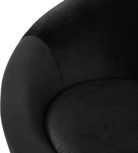 Yara Black Velvet Upholstered Accent Chair, 1 Piece
