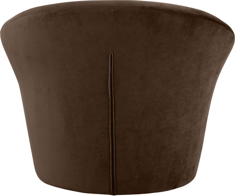 Yara Brown Velvet Upholstered Accent Chair, 1 Piece