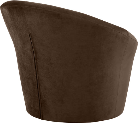 Yara Brown Velvet Upholstered Accent Chair, 1 Piece
