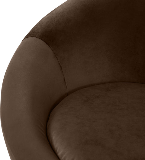 Yara Brown Velvet Upholstered Accent Chair, 1 Piece