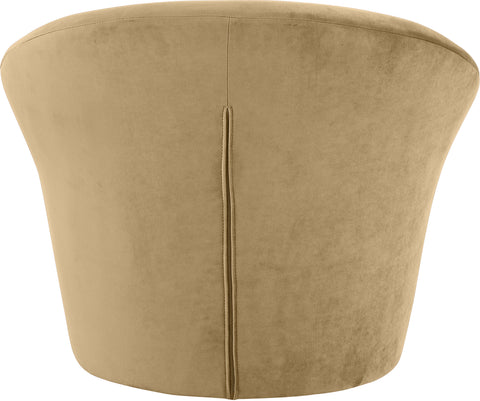 Yara Camel Velvet Upholstered Accent Chair, 1 Piece
