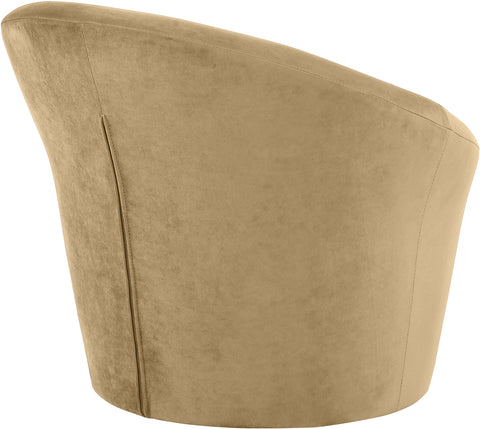 Yara Camel Velvet Upholstered Accent Chair, 1 Piece