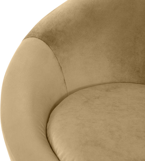 Yara Camel Velvet Upholstered Accent Chair, 1 Piece