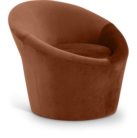 Yara Cognac Velvet Upholstered Accent Chair, 1 Piece