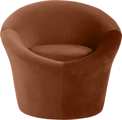 Yara Cognac Velvet Upholstered Accent Chair, 1 Piece