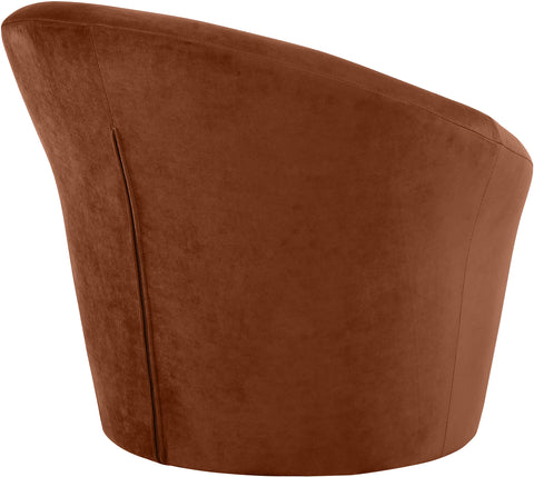 Yara Cognac Velvet Upholstered Accent Chair, 1 Piece