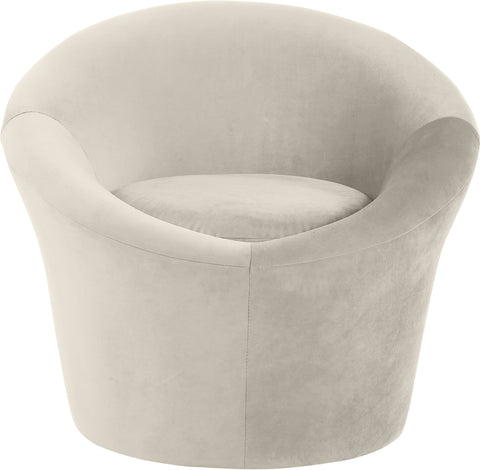 Yara Cream Velvet Upholstered Accent Chair, 1 Piece