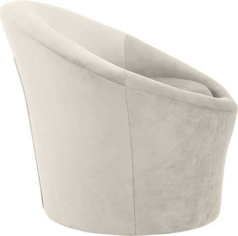 Yara Cream Velvet Upholstered Accent Chair, 1 Piece