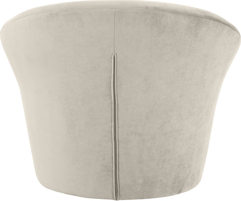 Yara Cream Velvet Upholstered Accent Chair, 1 Piece