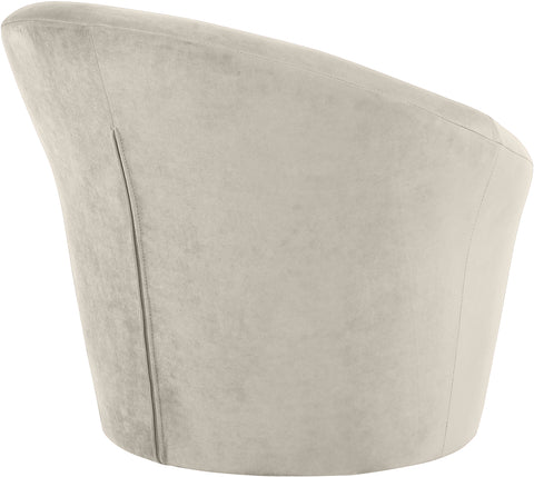 Yara Cream Velvet Upholstered Accent Chair, 1 Piece