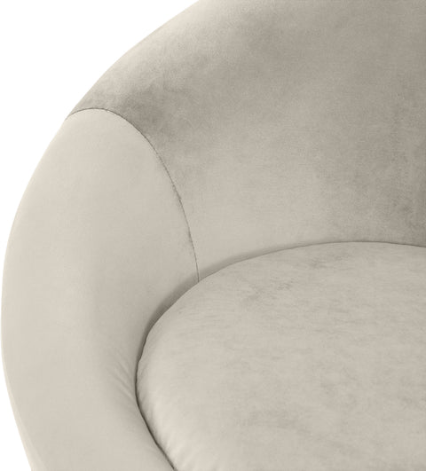Yara Cream Velvet Upholstered Accent Chair, 1 Piece