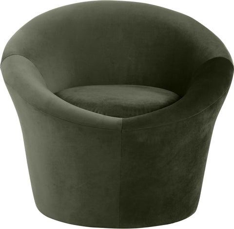 Yara Green Velvet Upholstered Accent Chair, 1 Piece