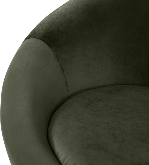 Yara Green Velvet Upholstered Accent Chair, 1 Piece