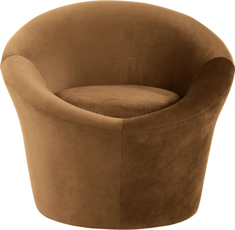 Yara Saddle Velvet Upholstered Accent Chair, 1 Piece