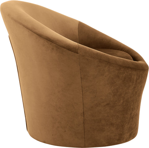 Yara Saddle Velvet Upholstered Accent Chair, 1 Piece