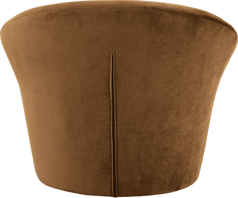 Yara Saddle Velvet Upholstered Accent Chair, 1 Piece