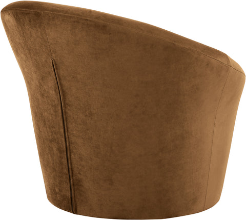Yara Saddle Velvet Upholstered Accent Chair, 1 Piece