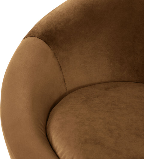 Yara Saddle Velvet Upholstered Accent Chair, 1 Piece