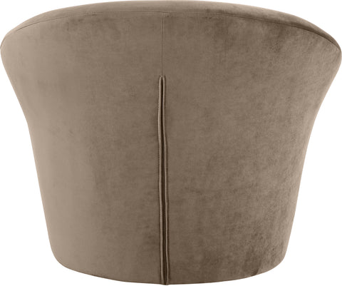 Yara Taupe Velvet Upholstered Accent Chair, 1 Piece
