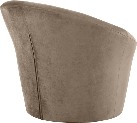 Yara Taupe Velvet Upholstered Accent Chair, 1 Piece
