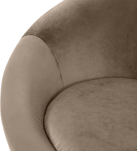 Yara Taupe Velvet Upholstered Accent Chair, 1 Piece