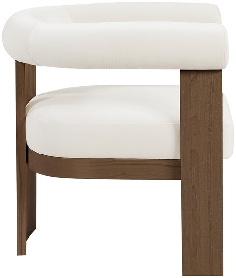 Noelle Cream Velvet Performance Fabric Upholstered Accent Chair, 1 Piece