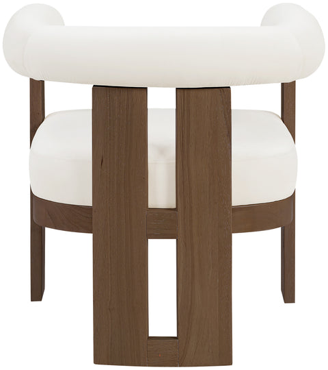 Noelle Cream Velvet Performance Fabric Upholstered Accent Chair, 1 Piece