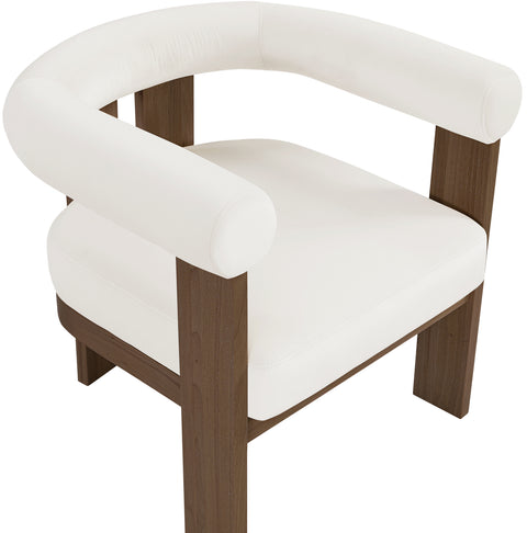 Noelle Cream Velvet Performance Fabric Upholstered Accent Chair, 1 Piece
