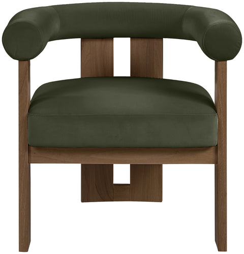 Noelle Green Velvet Performance Fabric Upholstered Accent Chair, 1 Piece