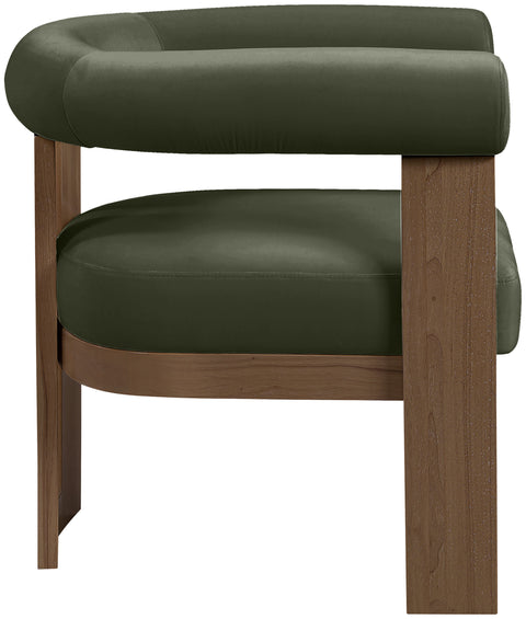 Noelle Green Velvet Performance Fabric Upholstered Accent Chair, 1 Piece