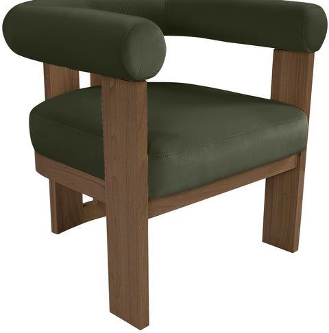 Noelle Green Velvet Performance Fabric Upholstered Accent Chair, 1 Piece