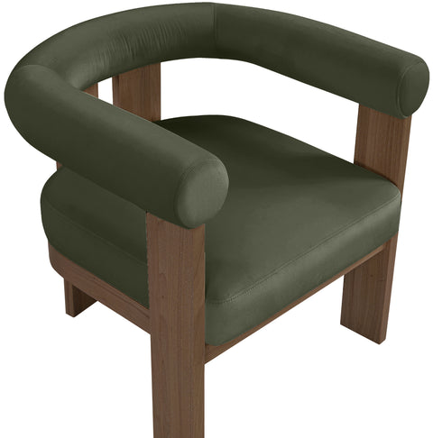 Noelle Green Velvet Performance Fabric Upholstered Accent Chair, 1 Piece