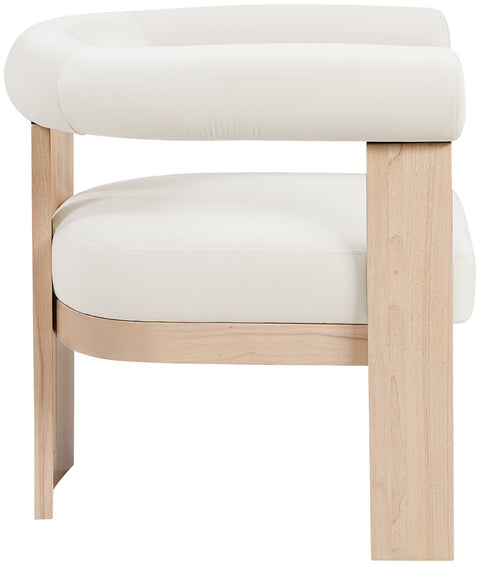 Noelle Cream Velvet Performance Fabric Upholstered Accent Chair, 1 Piece (Style 2)