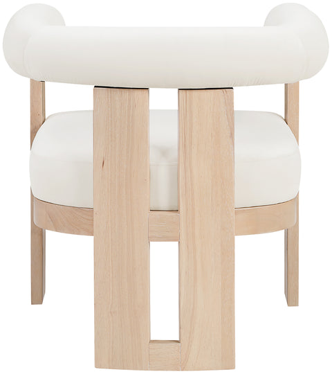 Noelle Cream Velvet Performance Fabric Upholstered Accent Chair, 1 Piece (Style 2)