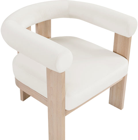 Noelle Cream Velvet Performance Fabric Upholstered Accent Chair, 1 Piece (Style 2)